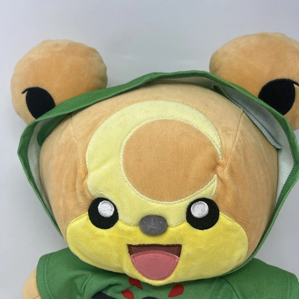 Build a Bear Pokemon Teddiursa 16" Plush W/ Green Hoodie Outfit Teddy - Picture 2 of 10